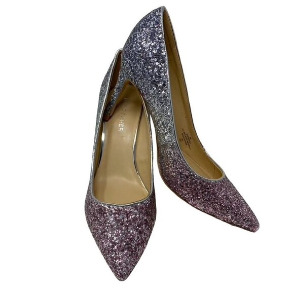 Marc Fisher Sz 8 MFDARRENY Pointed-Toe Glitter Pump Heels Ombre Silver Pink NWOB - Picture 5 of 13